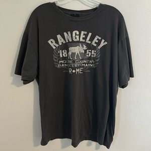 Rangeley Maine Prairie Mountain Moose Country Slate Gray T-Shirt Size XL